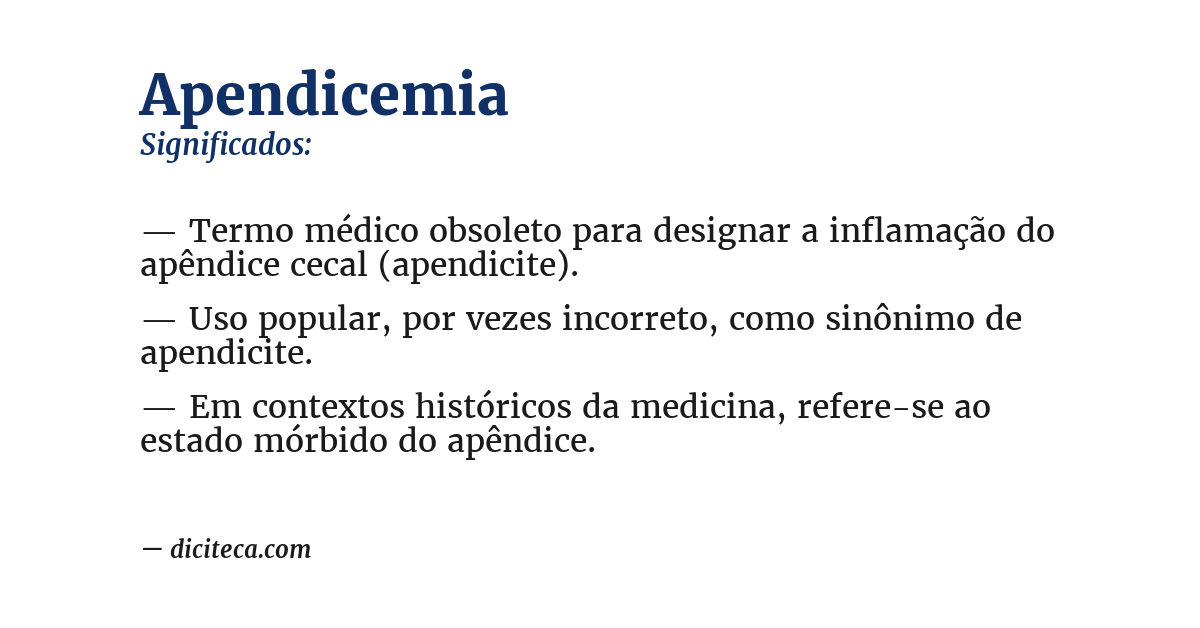 Significado de apendicemia