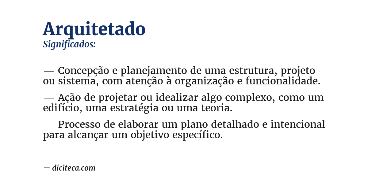 Significado de arquitetado