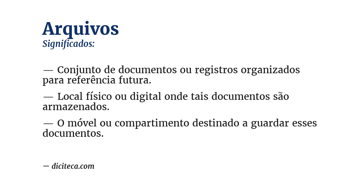 Significado de arquivos