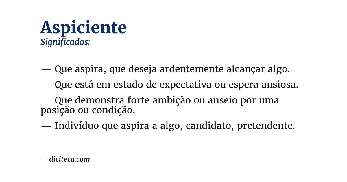 Significado de aspiciente