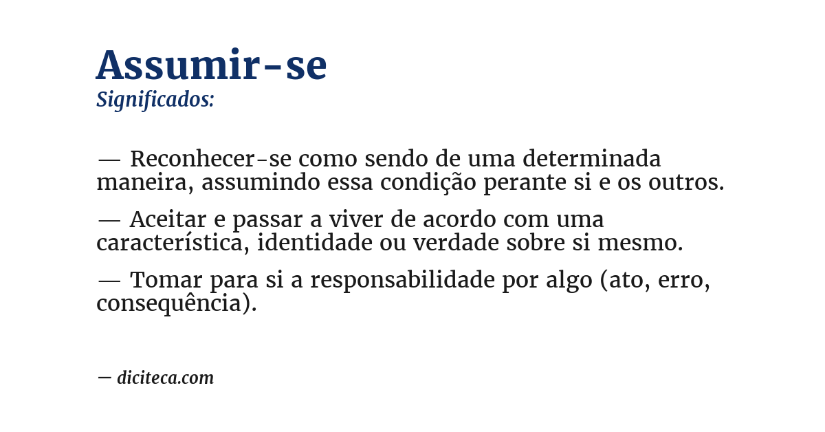 Significado de assumir-se