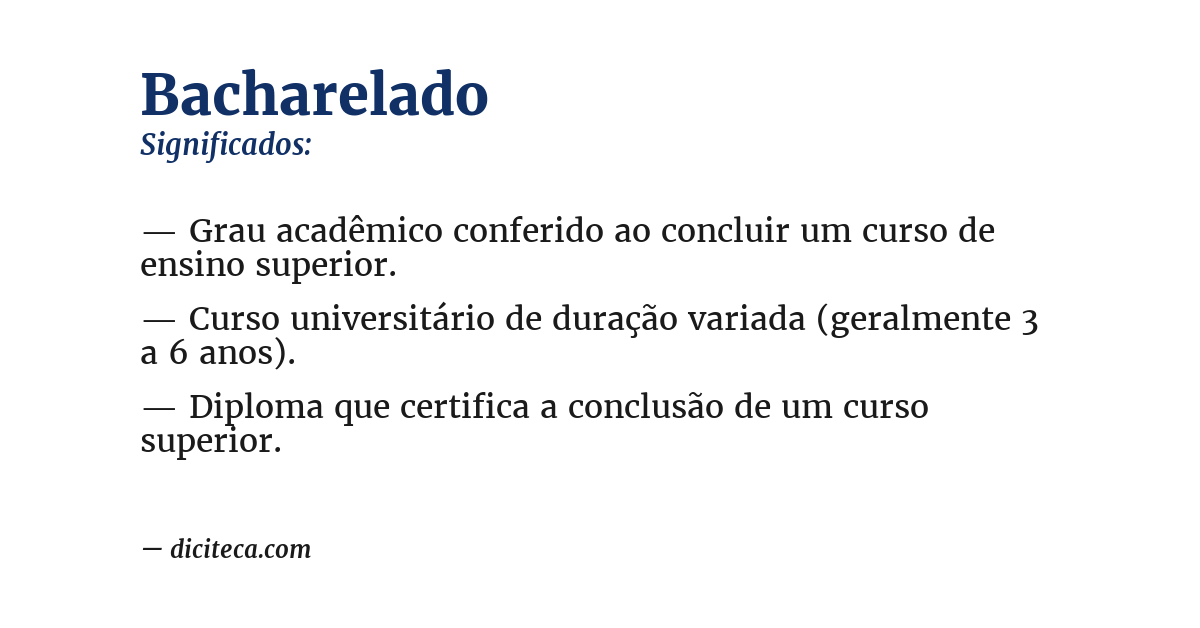 Significado de bacharelado