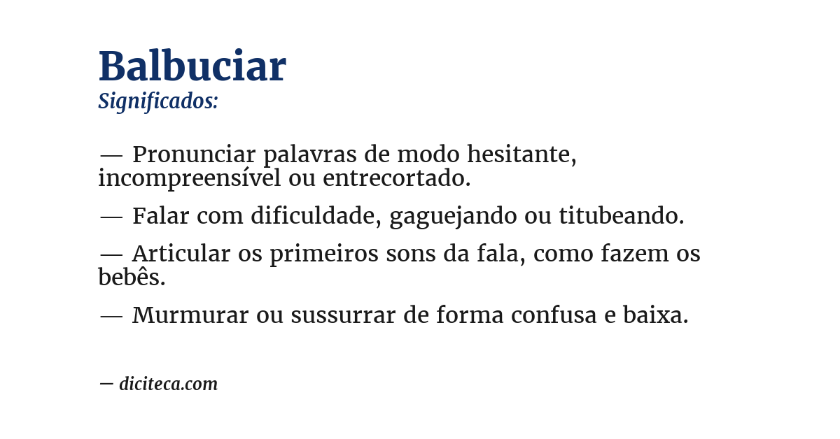 Significado de balbuciar