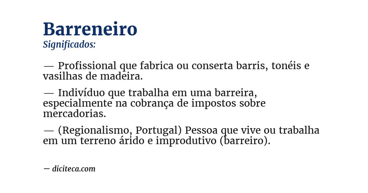 Significado de barreneiro