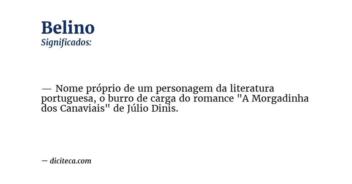 Significado de belino