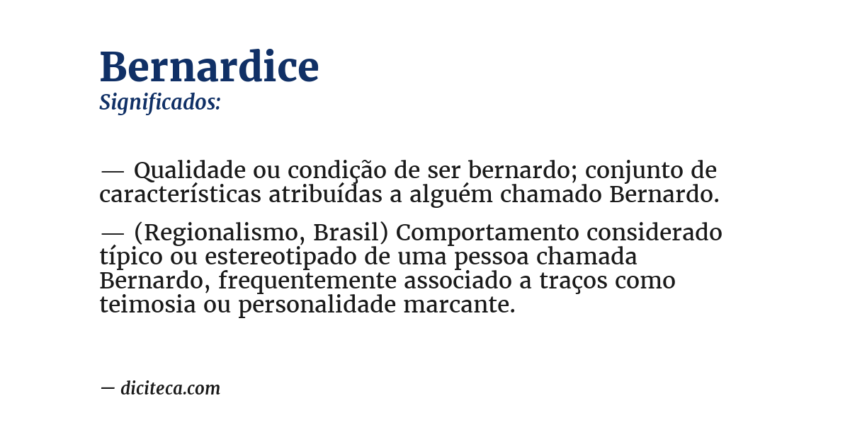 Significado de bernardice