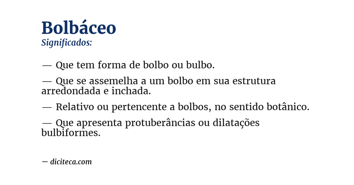 Significado de bolbáceo