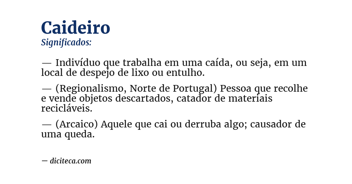 Significado de caideiro