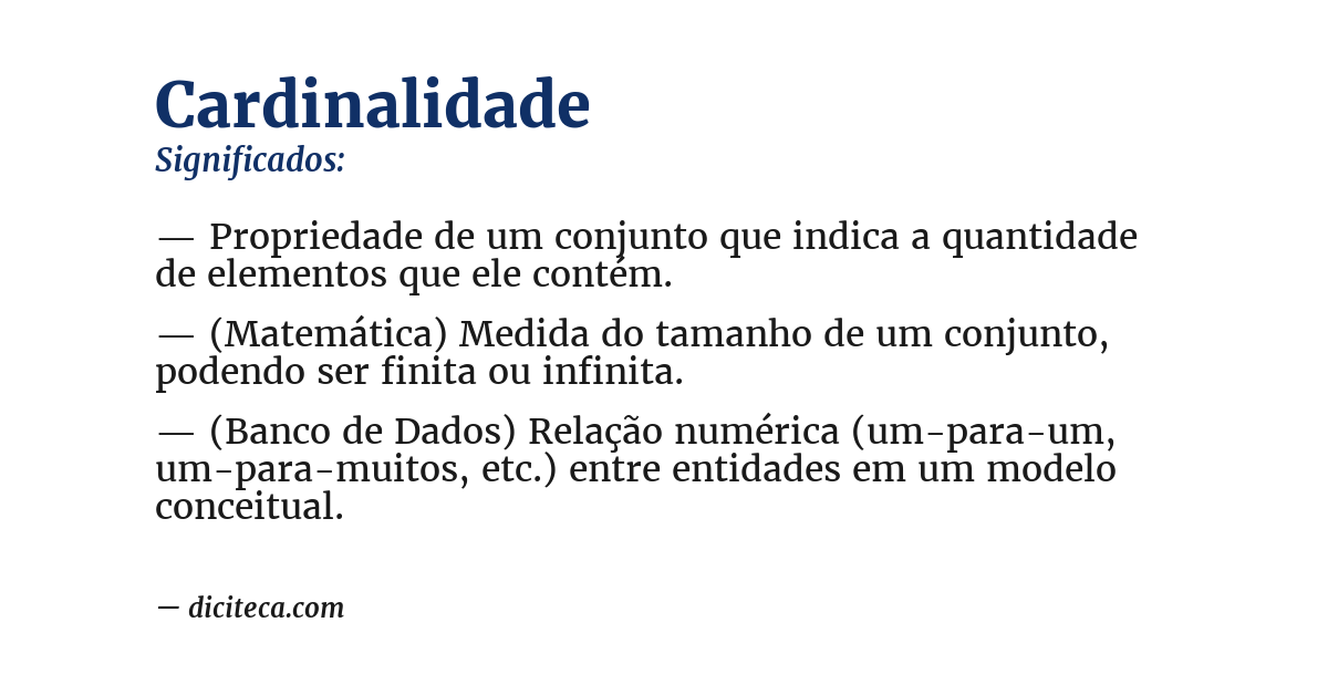 Significado de cardinalidade