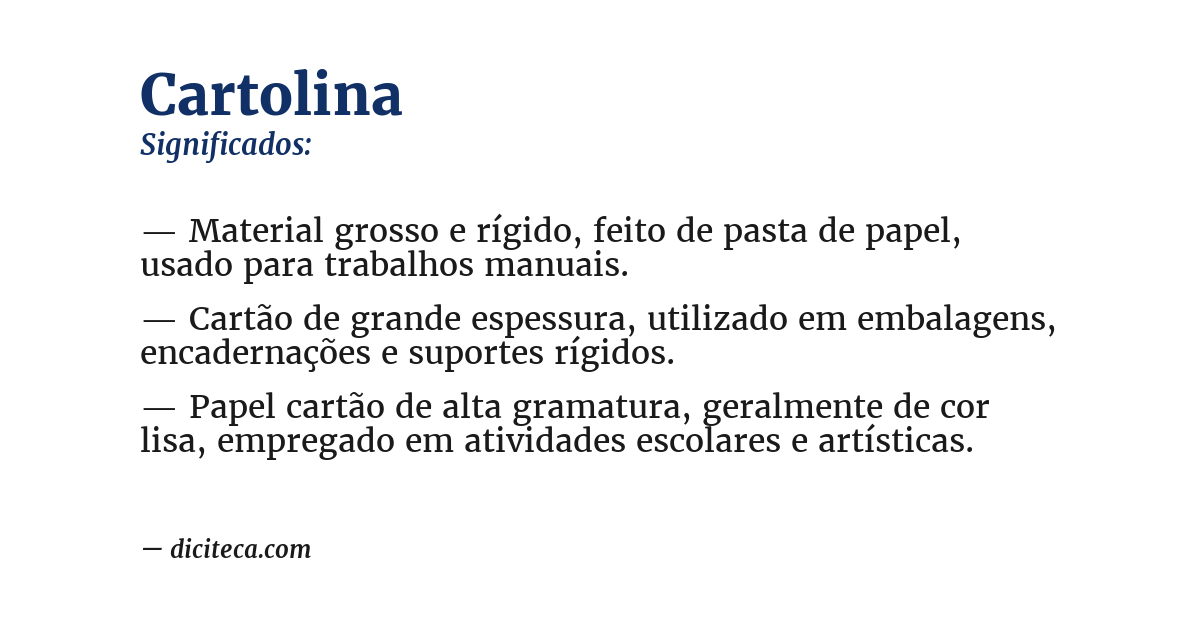 Significado de cartolina