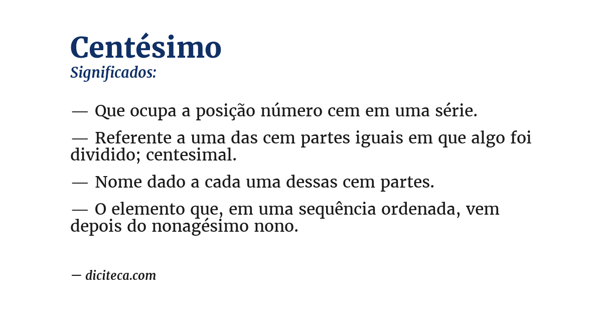 Significado de centésimo