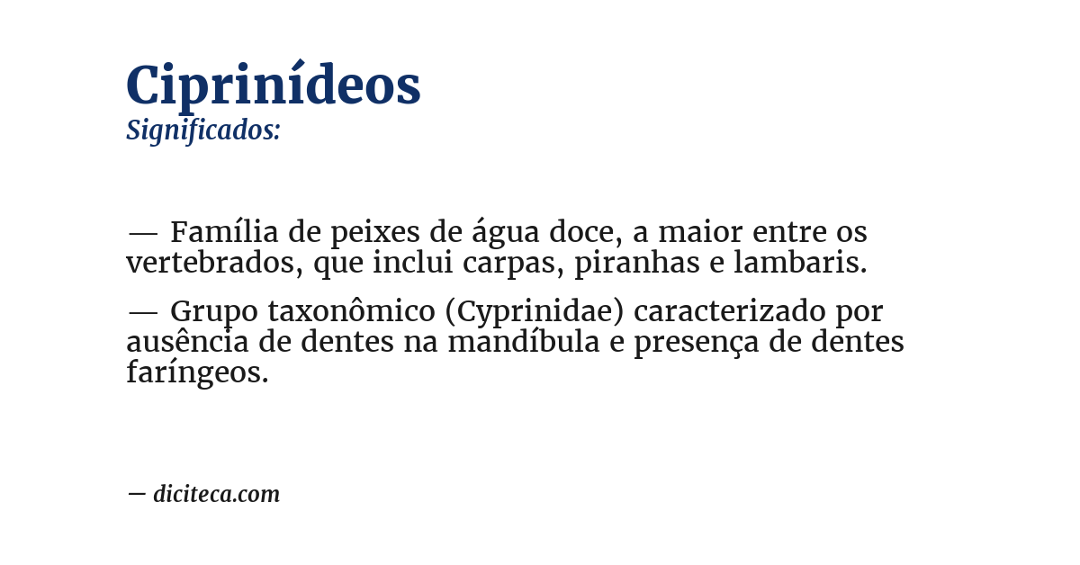 Significado de ciprinídeos