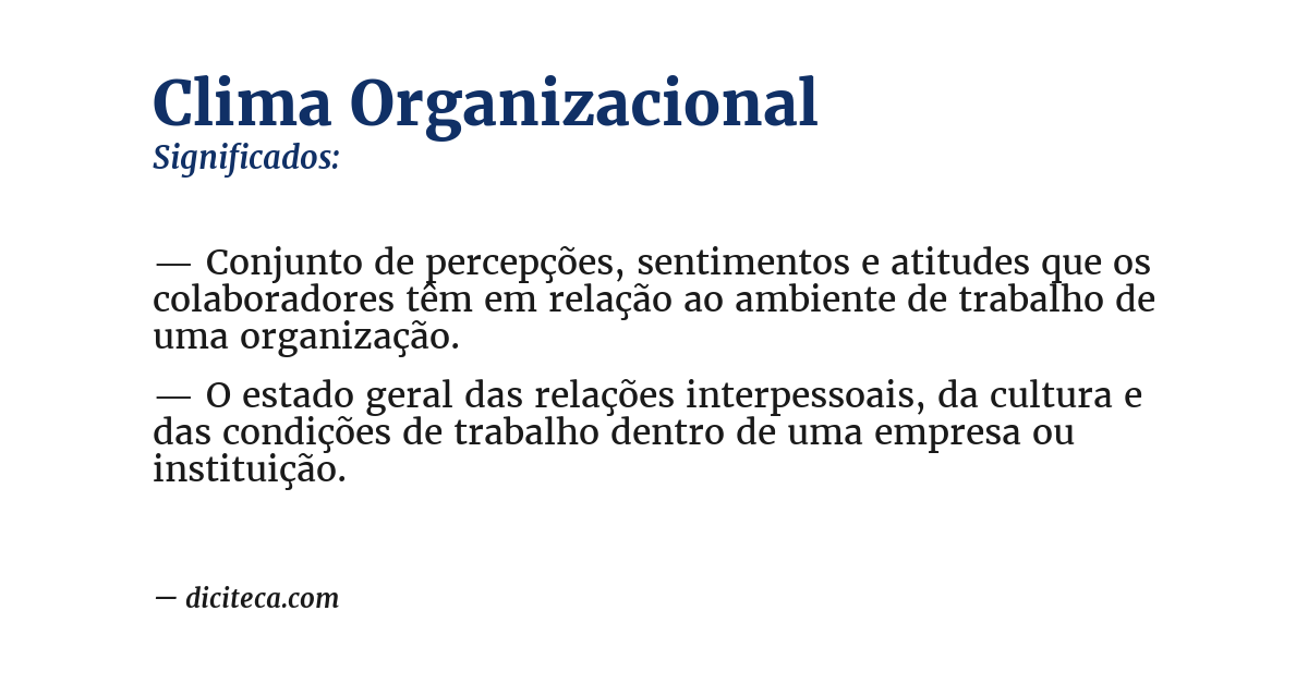 Significado de clima organizacional