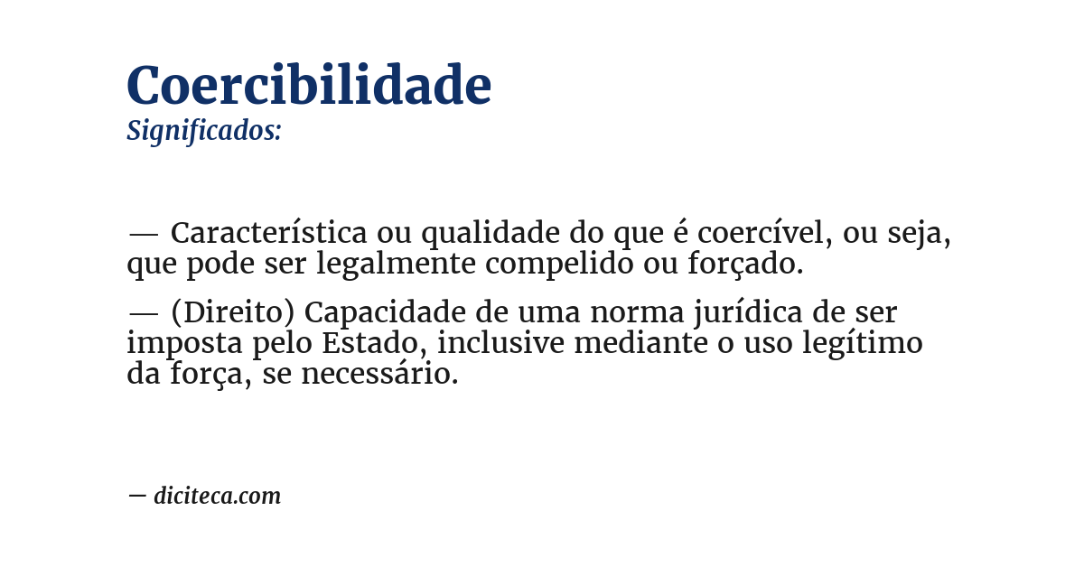 Significado de coercibilidade