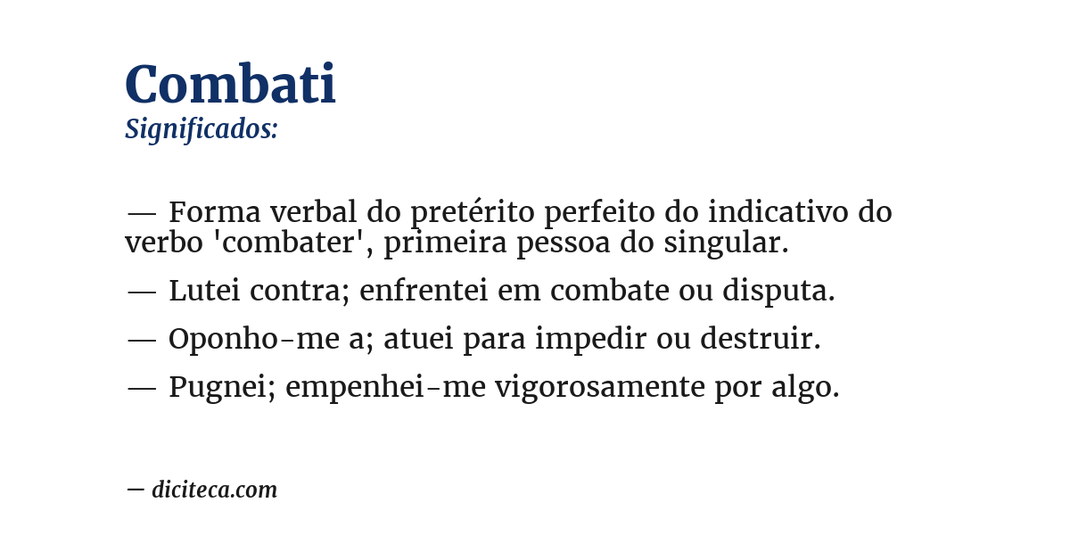 Significado de combati