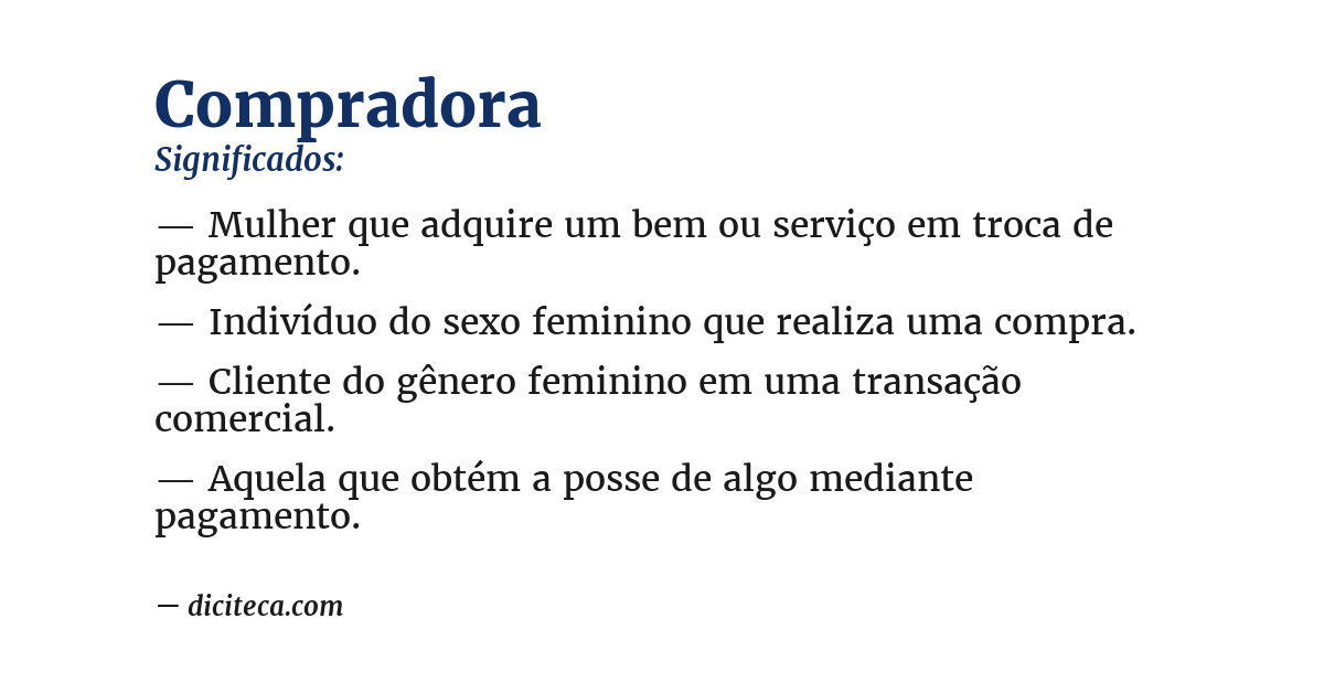 Significado de compradora