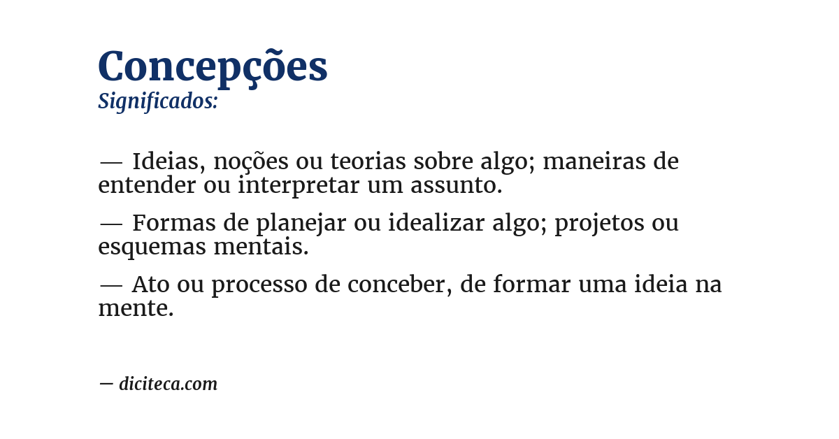 Significado de concepções