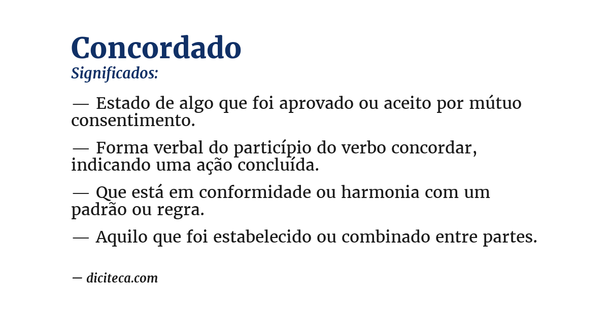Significado de concordado