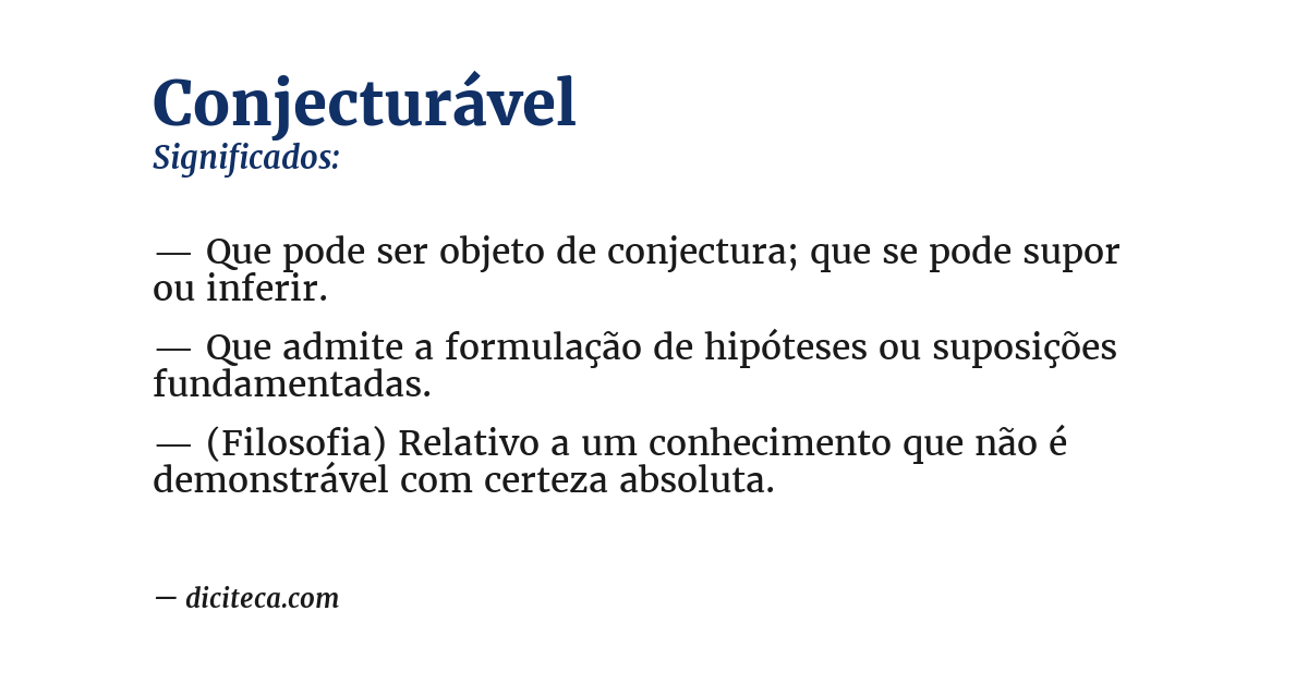 Significado de conjecturável