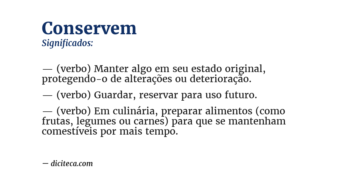 Significado de conservem