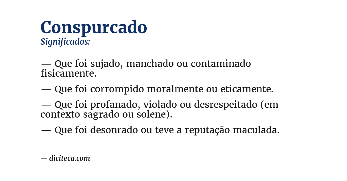 Significado de conspurcado