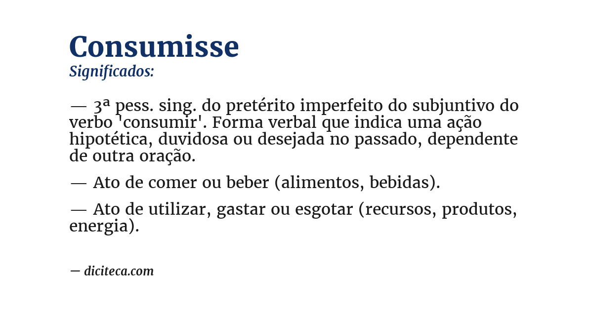 Significado de consumisse