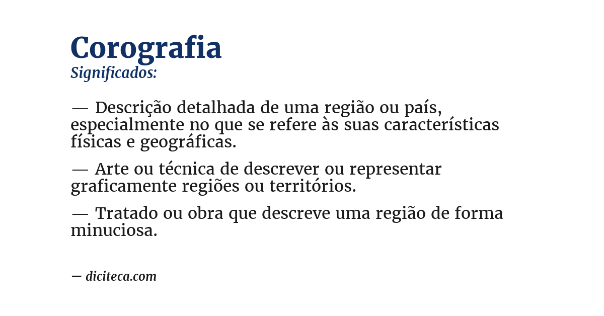 Significado de corografia