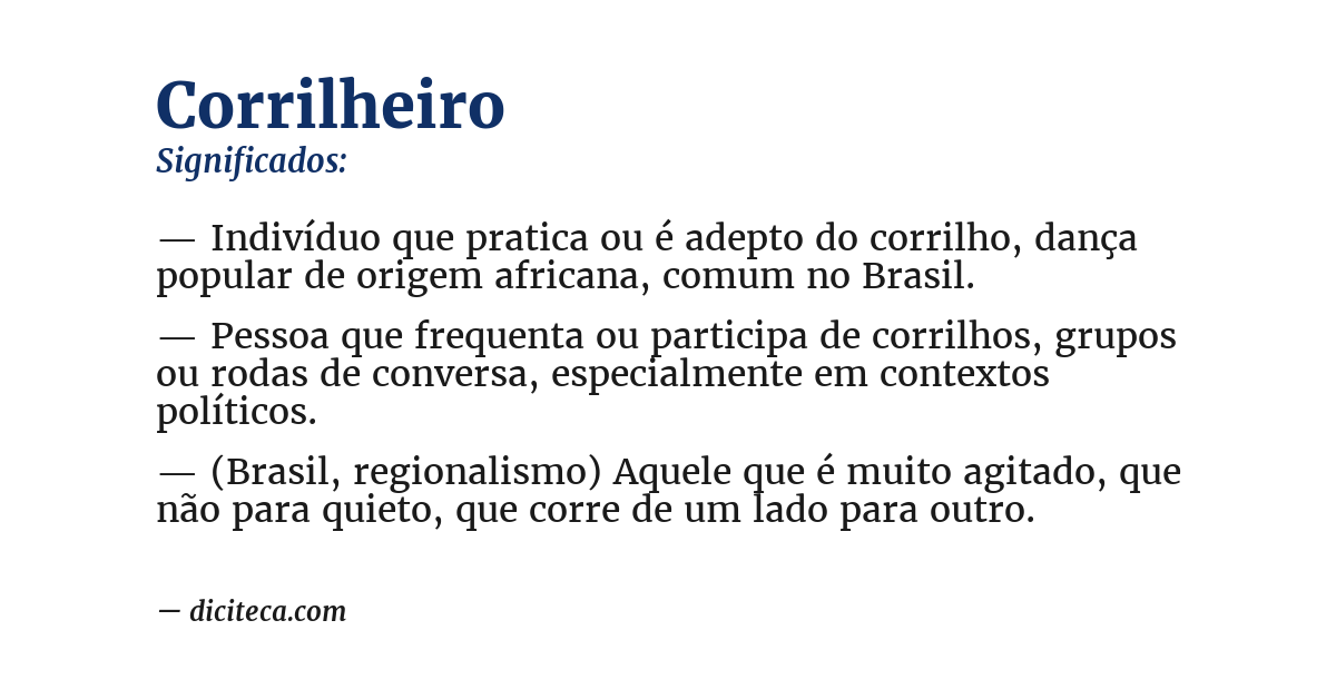 Significado de corrilheiro