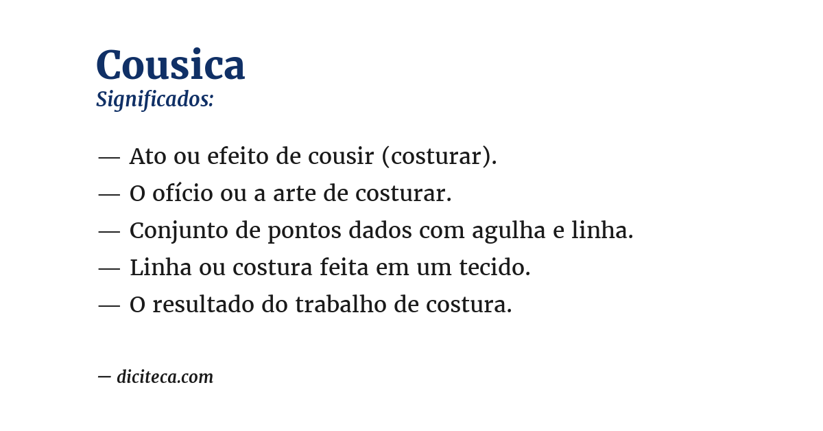 Significado de cousica