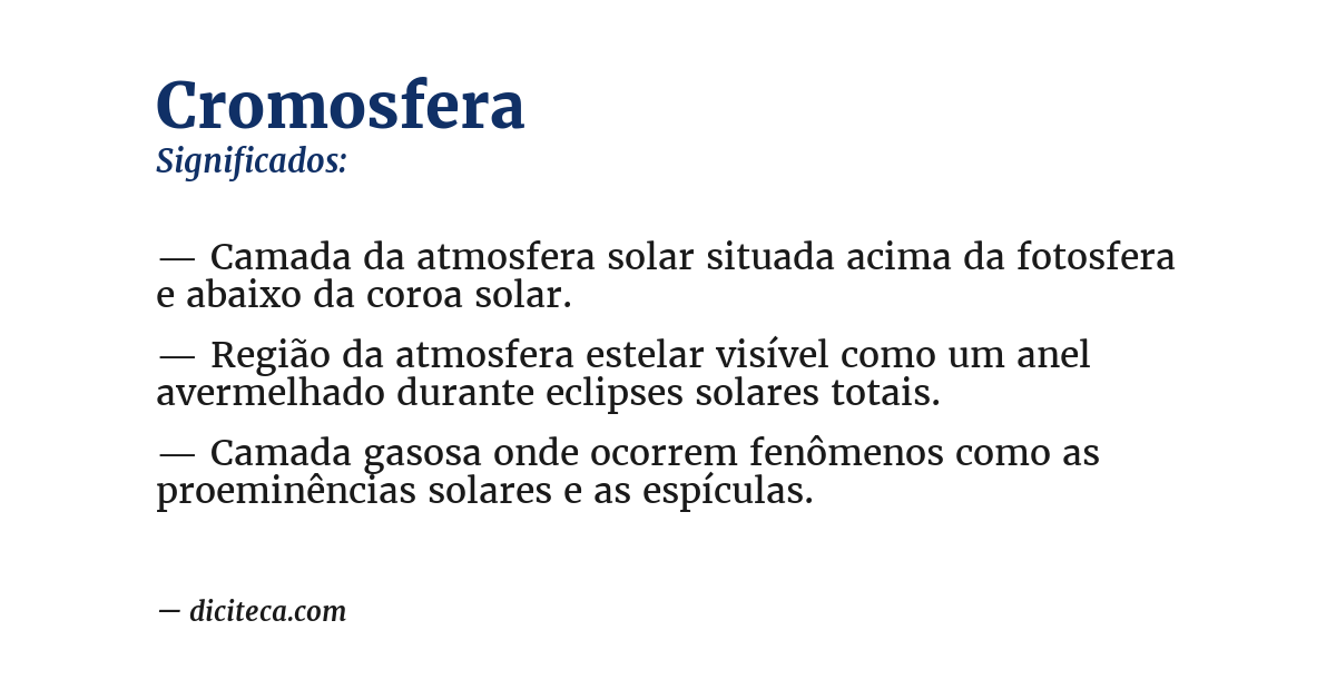 Significado de cromosfera