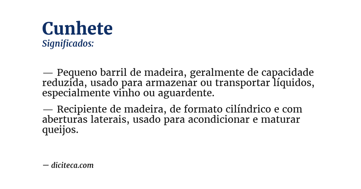 Significado de cunhete