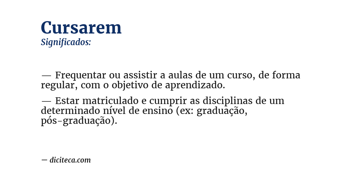 Significado de cursarem