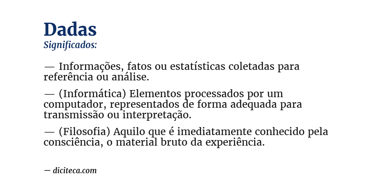 Significado de dadas