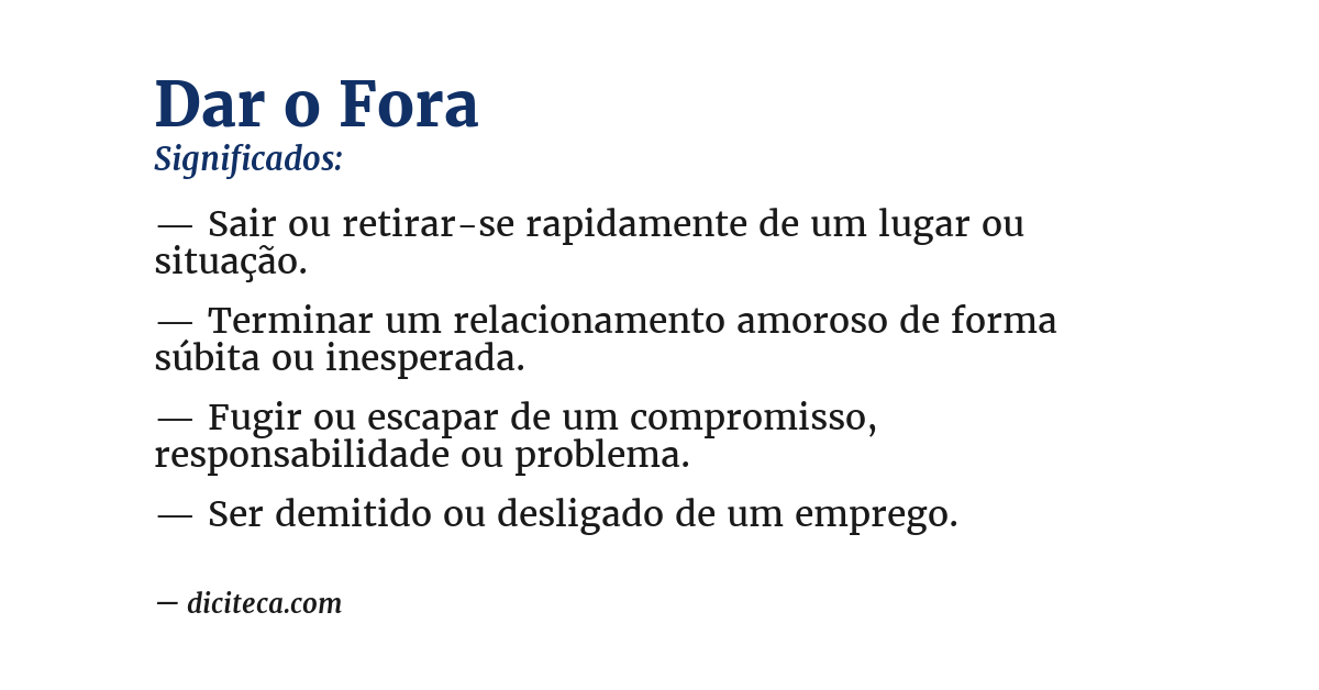 Significado de dar o fora