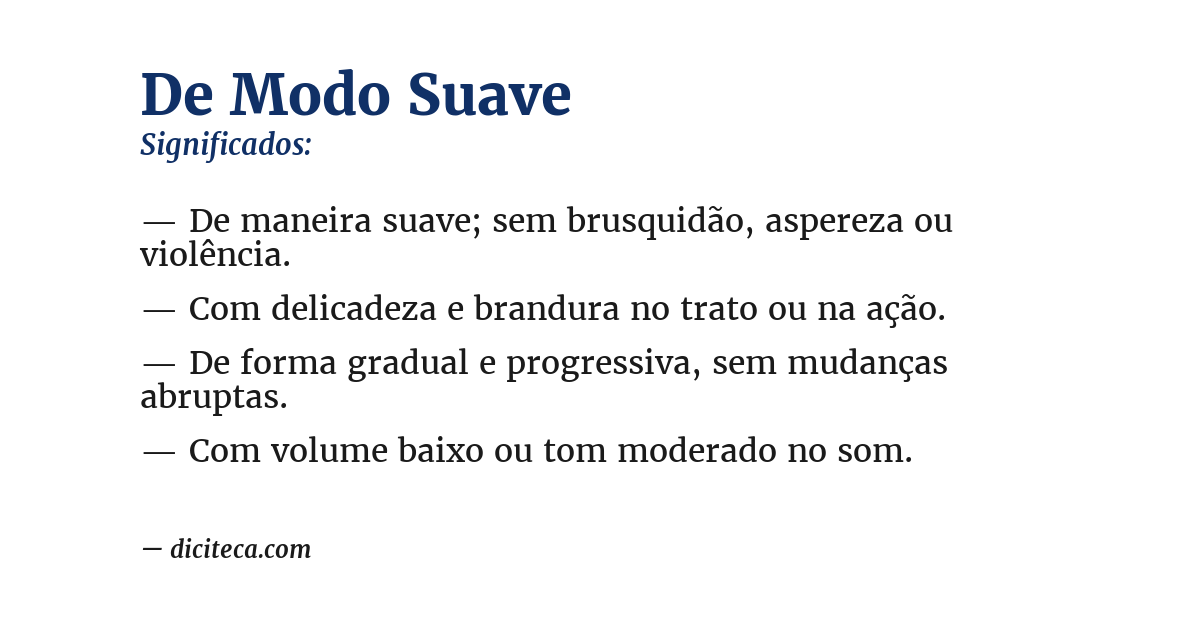 Significado de de modo suave