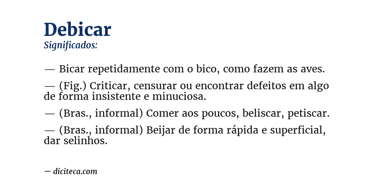 Significado de debicar