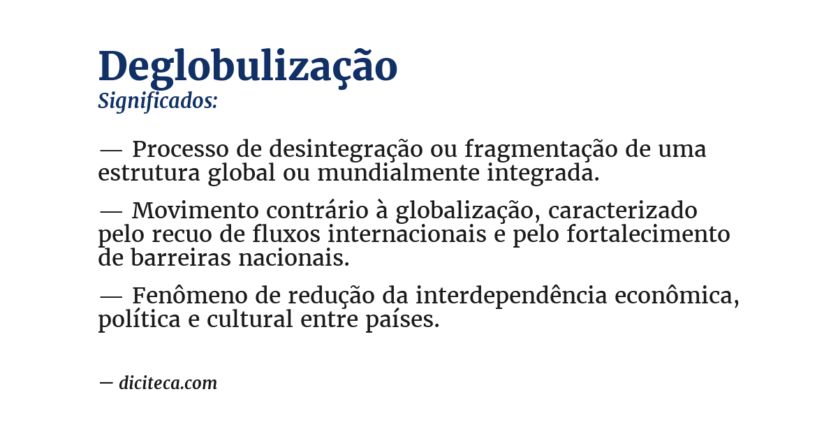 Significado de deglobulização