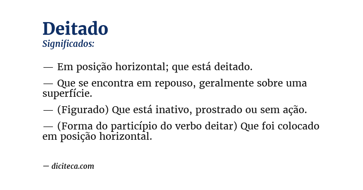 Significado de deitado