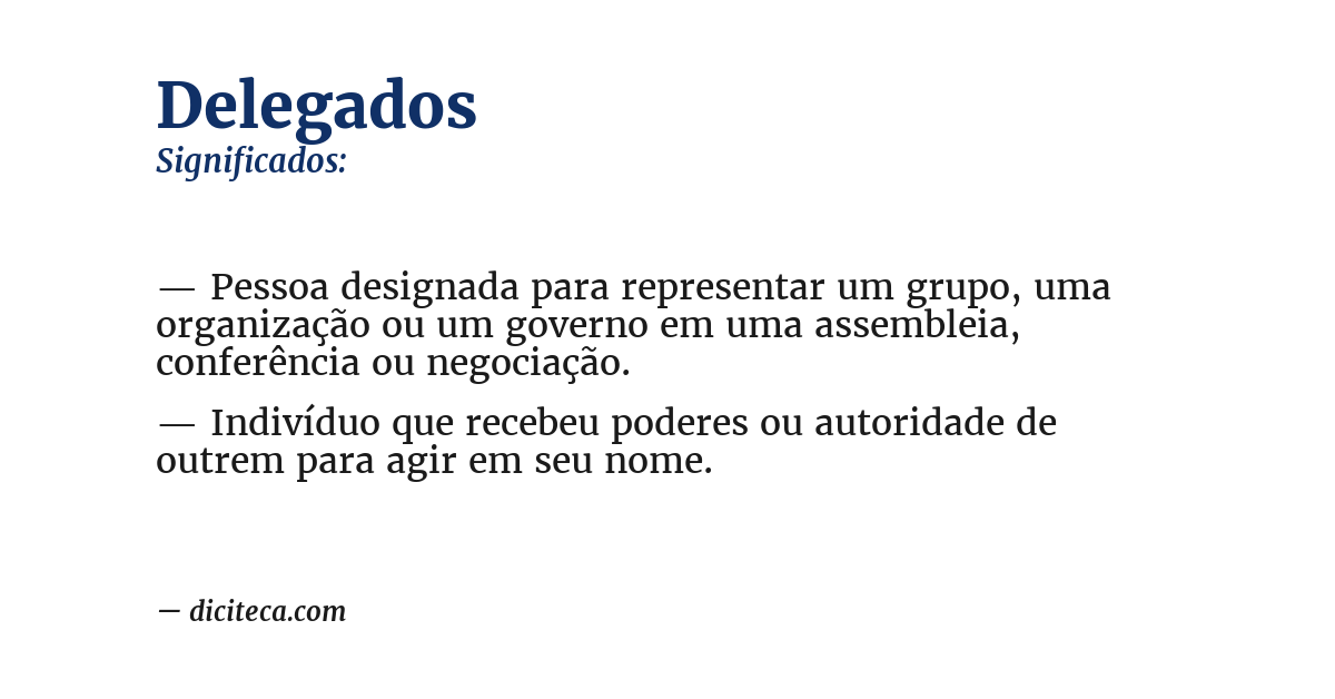 Significado de delegados