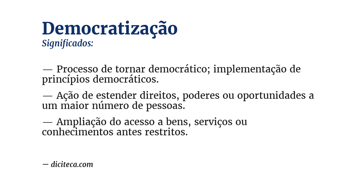 Significado de democratização