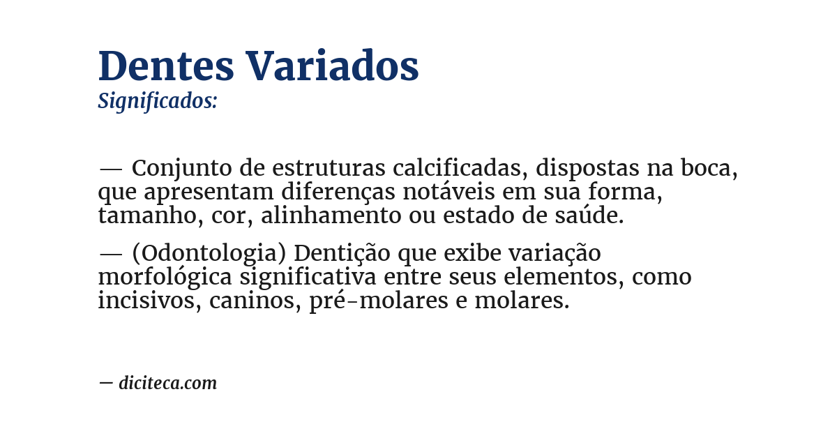 Significado de dentes variados