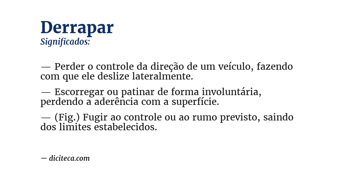 Significado de derrapar