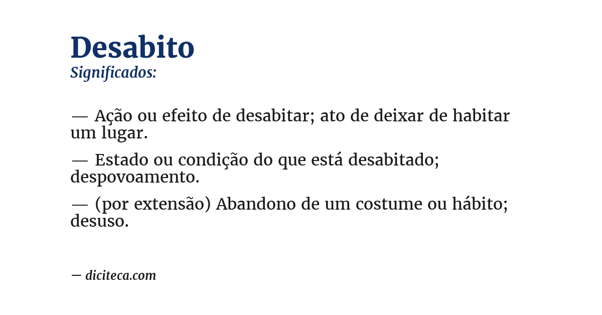 Significado de desabito