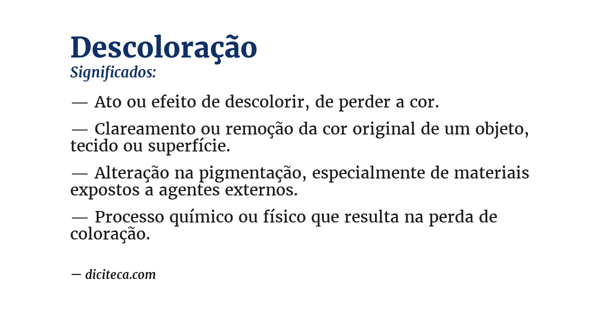 Significado de descoloração