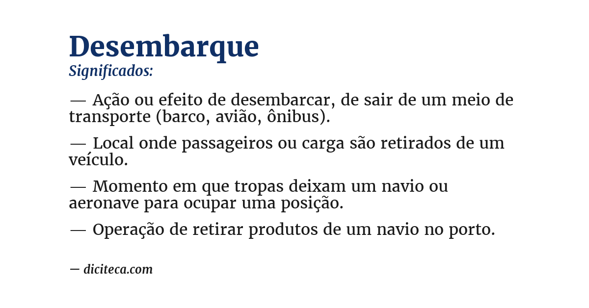 Significado de desembarque