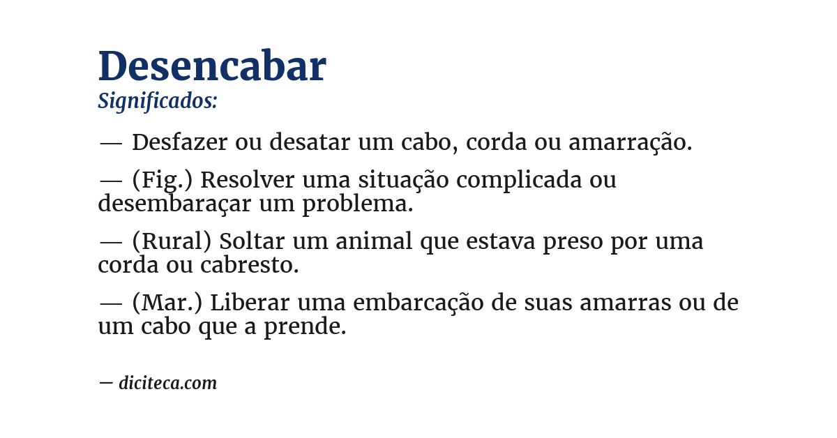 Significado de desencabar