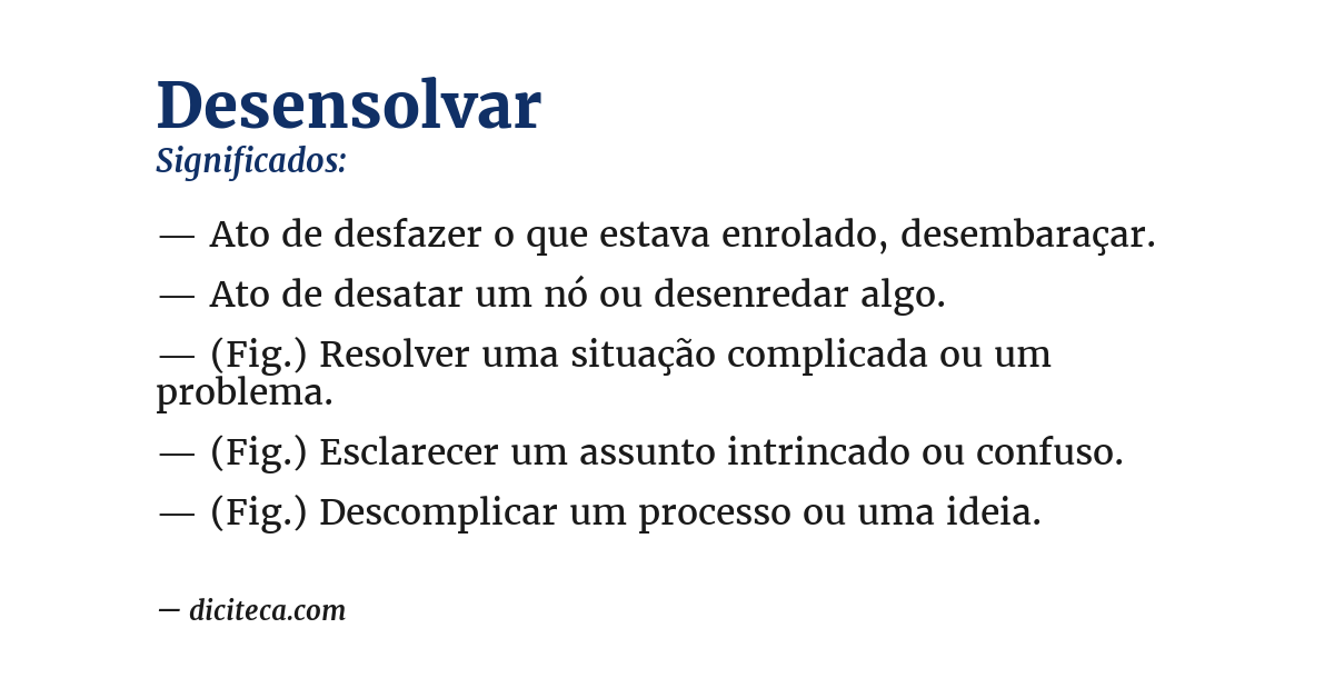 Significado de desensolvar