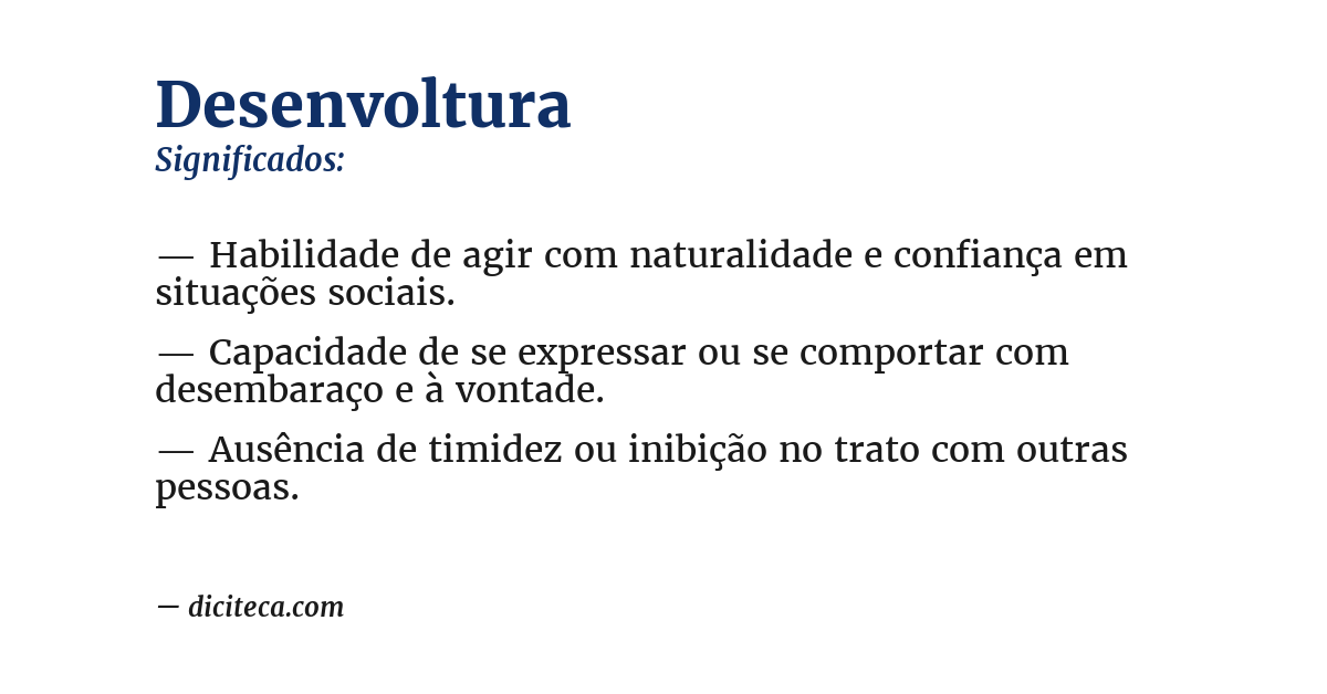 Significado de desenvoltura