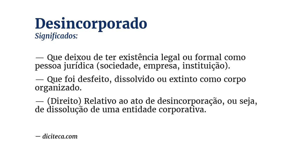 Significado de desincorporado