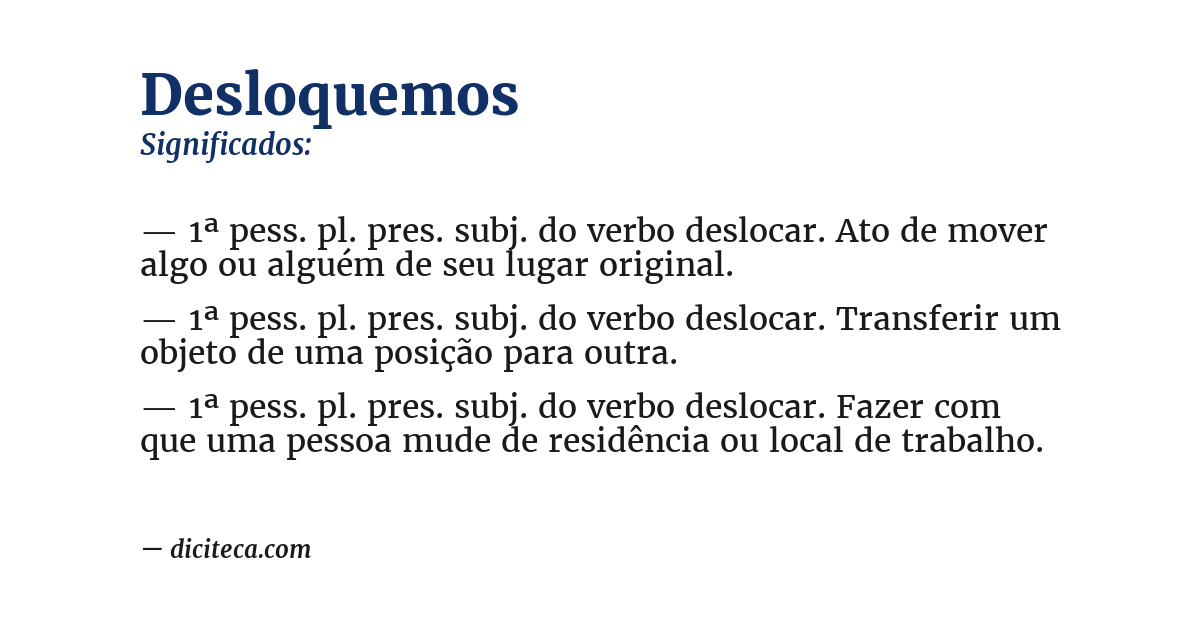Significado de desloquemos